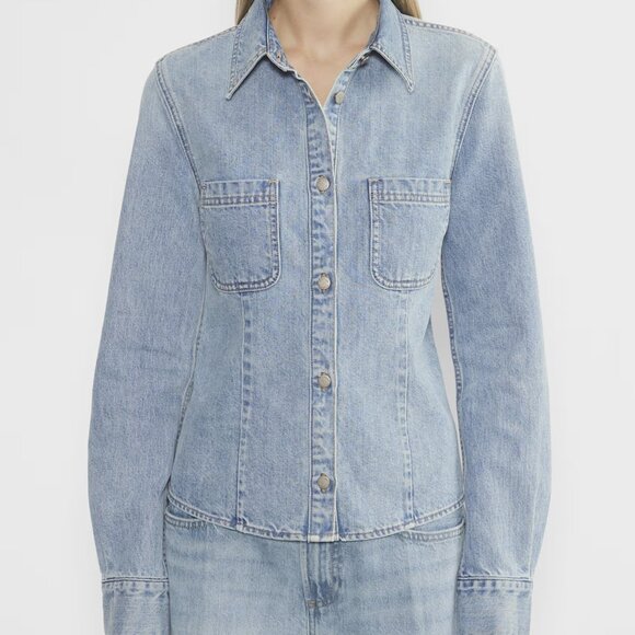 Denim Forum '90s Sculpt Denim Shirt – 7 Yrs Bleu Taboo, Size Large - Picture 3 of 7